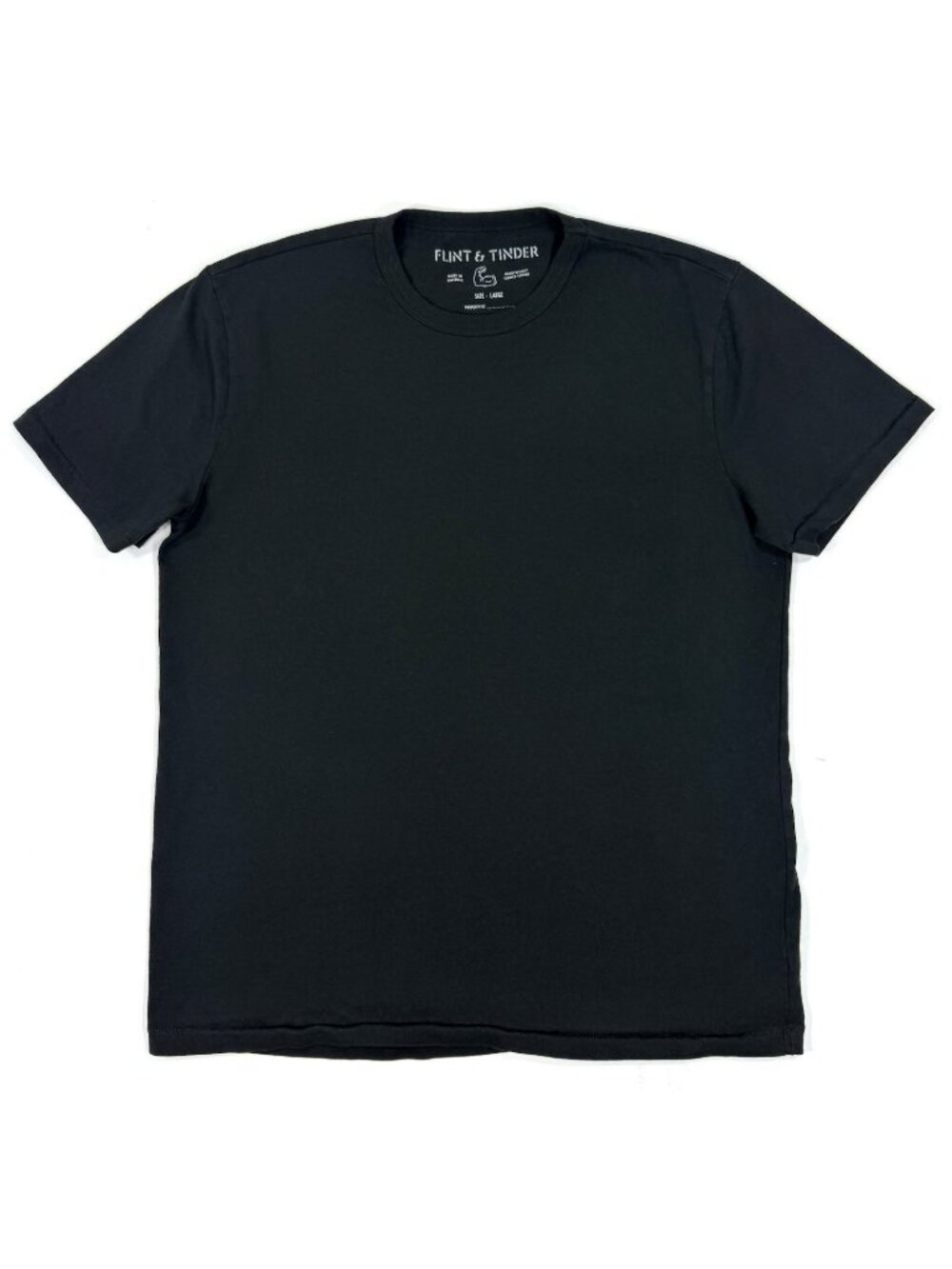 Flint Tinder Mens T-Shirt Heavyweight Cotton Size Large Black Made In USA